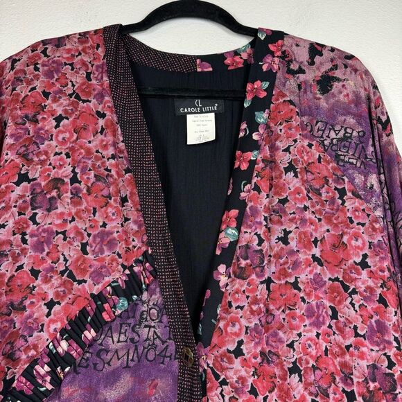 Vintage Carole Little Cottagecore Floral Blazer Jacket Roses Shabby Chic Boho 10 - Picture 2 of 6